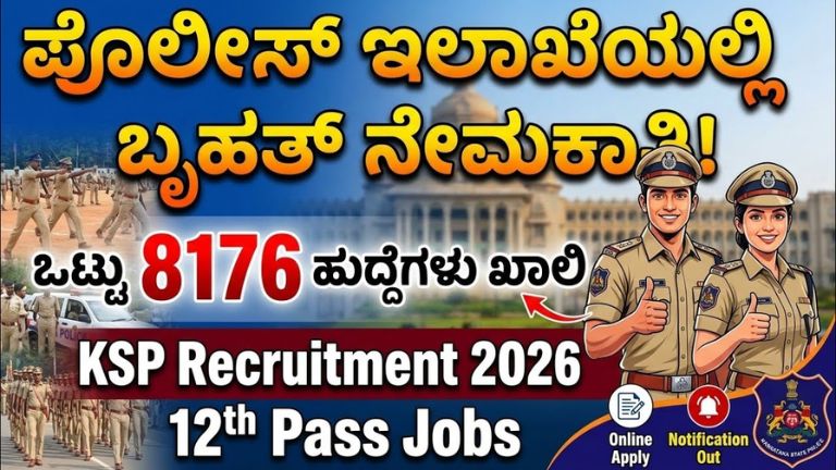Karnataka ಪೊಲೀಸ್ ಇಲಾಖೆಯಲ್ಲಿ 8176 ಹುದ್ದೆಗಳ ಭರ್ಜರಿ ನೇಮಕಾತಿ